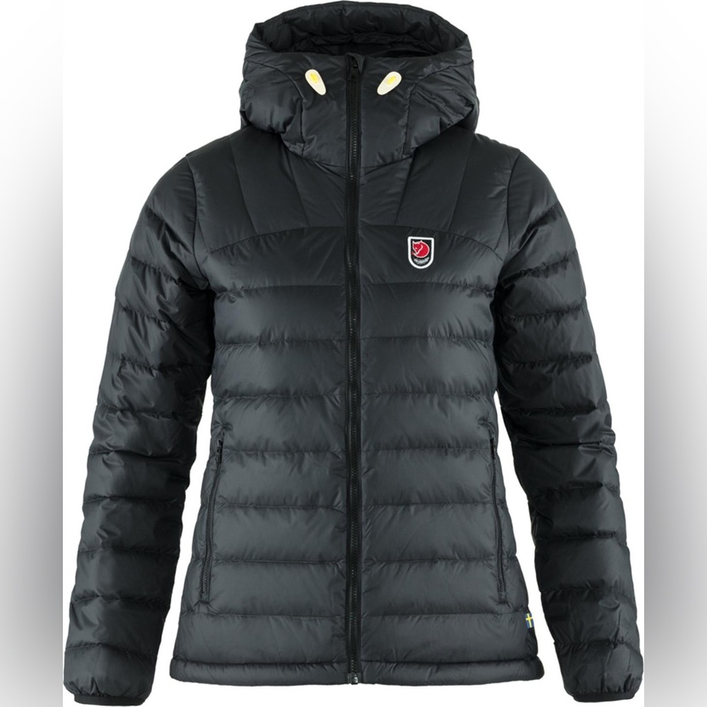Like New FJÄLLRÄVEN Expedition Pack Black Down Hoodie XS Women’s